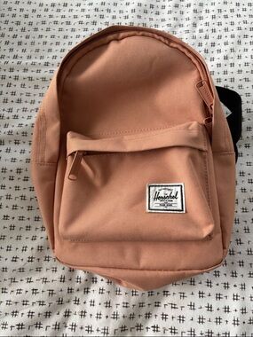 Herschel Supply Co. Classic Mini Backpack, dusty rose, black straps, 11x9.5x4”